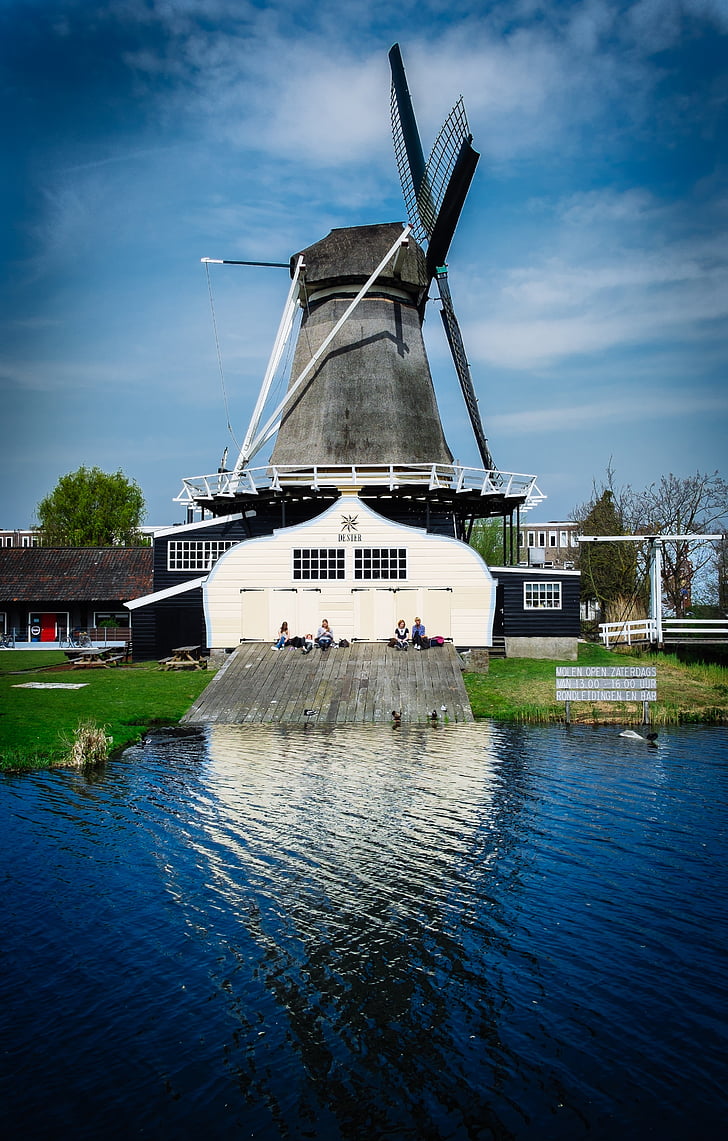 Windmill, Mill, historiska, Vintage, Europa, energi, alternativ energi