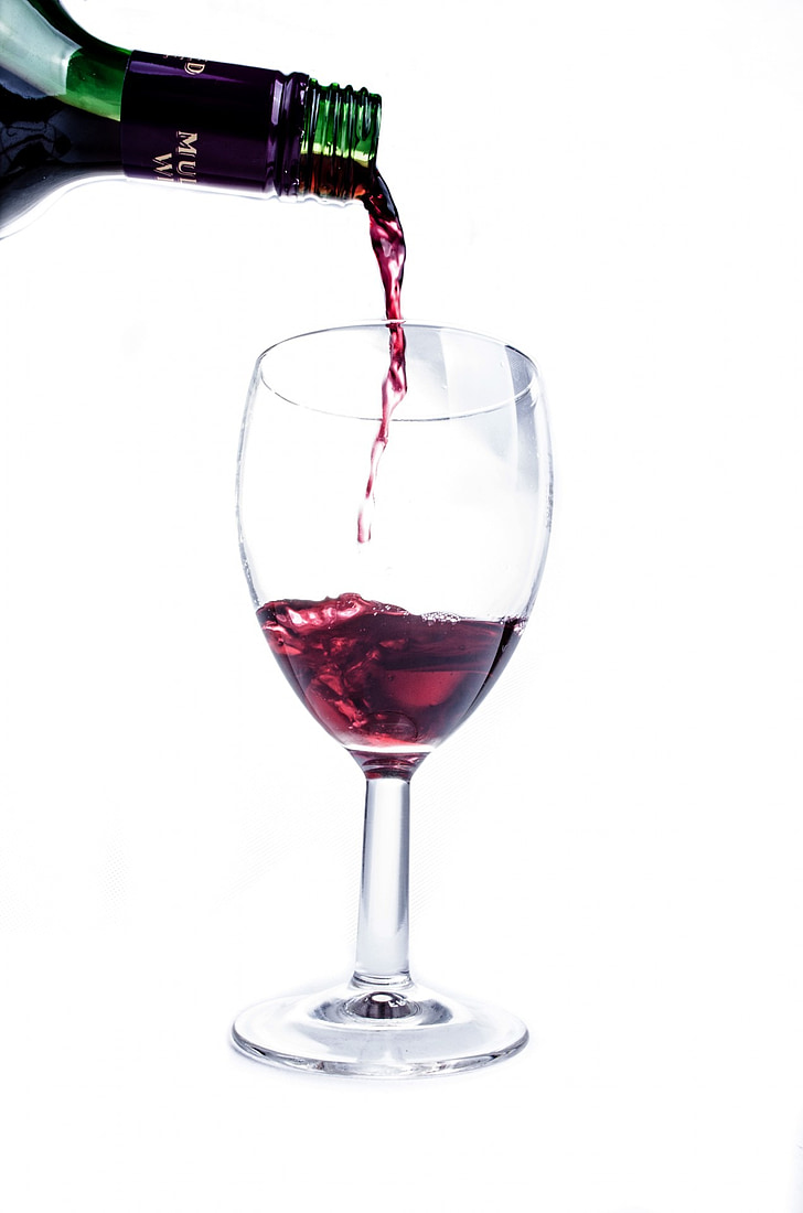 wine, red, glass, splashing, splash, wineglass, close-up