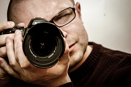 aparat de fotografiat, echipamente electronice, lentilă, de sex masculin, om, Nikon, Foto