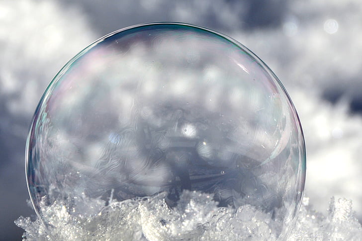 muilo burbulas, žiemą, šaldymo, ledas šaltas, ledo, Zer, mėlyna