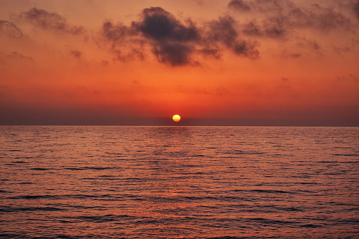 sunset, greece, sea, seascape, beautiful landscape, aegean, mediterranean