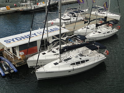 båter, Sydney harbour, båt, hurtigbåt, motorbåt, båtliv