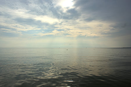 Camboja, lago Tonle sap, Ásia, no sudeste, céu, raio de sol