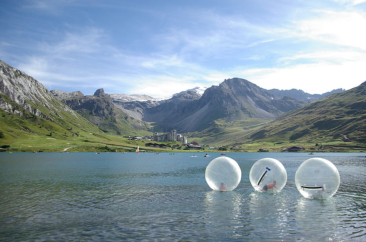 núi Alps, núi, trẻ em trò chơi, Lake, bong bóng