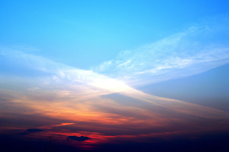 空, 夕方の空, サンセット, 雲