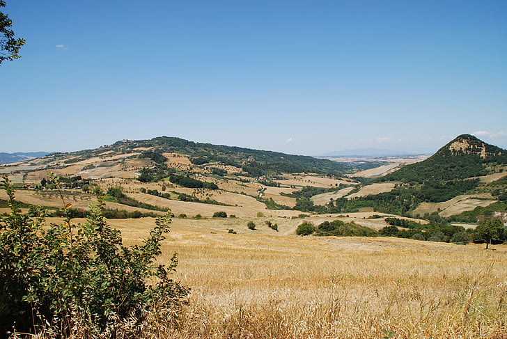 Toscaanse, heuvels, fielsd, Italië, platteland