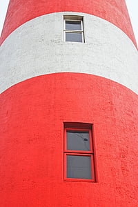 Deniz feneri, Beacon, uzun boylu, Kule, Kırmızı, Beyaz, bantlı