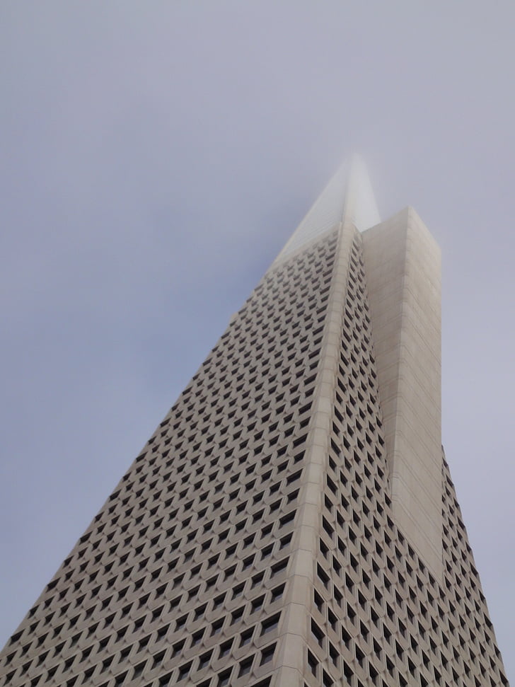 Stany Zjednoczone, San francisco, Bank of america, Piramida, mgła, Trójkąt, budynek