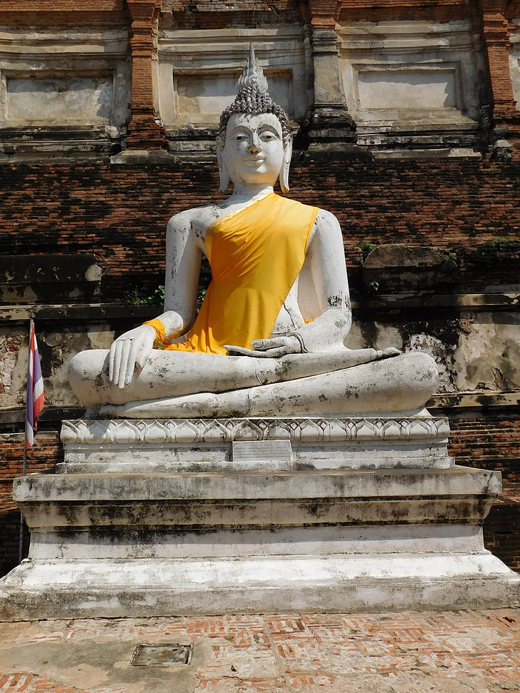 Buddha, Ayutthaya, steinbuddha, buddhizmus, Ázsia, szobor, Thaiföld