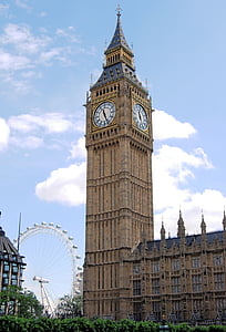 Big ben, kirkko, kello, Englanti, silmä, Maailmanpyörä, Iso-Britannia