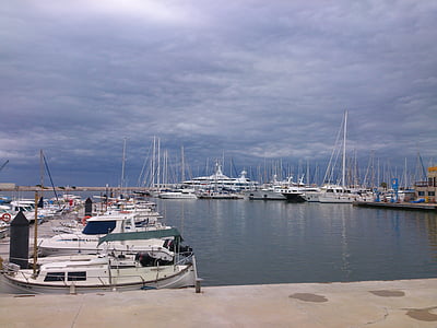 port, boats, fishing, vilanovailagetrú, sea, water, landscape