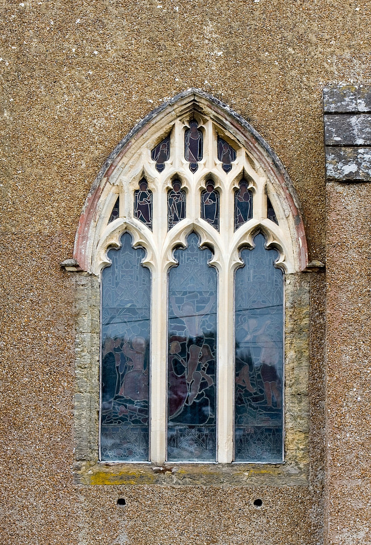 fenêtre de, Église, vitrail d’église, vieux, antique, gros plan, verre souillé