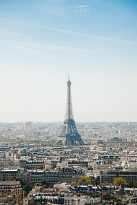 urbain, ville, architecture, bâtiment, mise en place, tour, Tour Eiffel