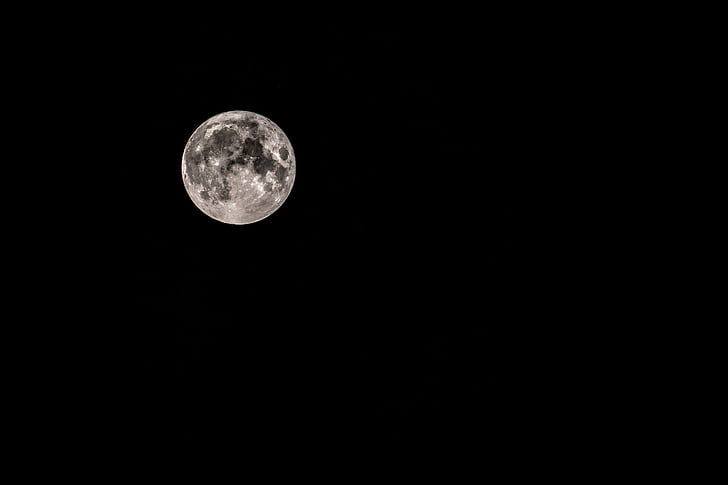 місяць, ніч, простір, повний місяць, небо, ніч фотографії, Темрява