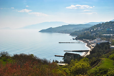 Crimea, costa sud, Mar Nero, malorechenskoye, montagne, montagna, Lago