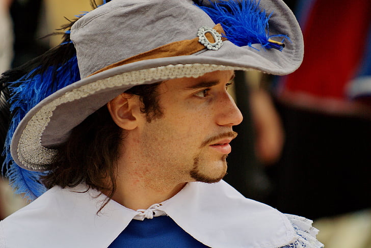 knight, musketeer, good looking, young, model, face, foreground