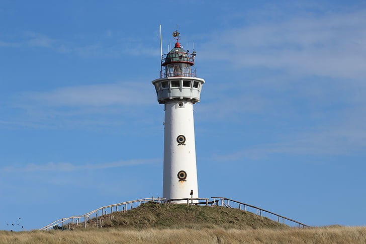 Leuchtturm, Egmond, Holland, Meer, Strand, Nordsee, Urlaub