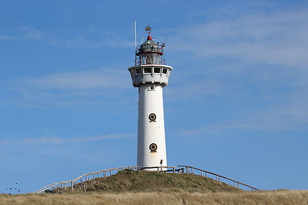 lighthouse, egmond, holland, sea, beach, north sea, holiday