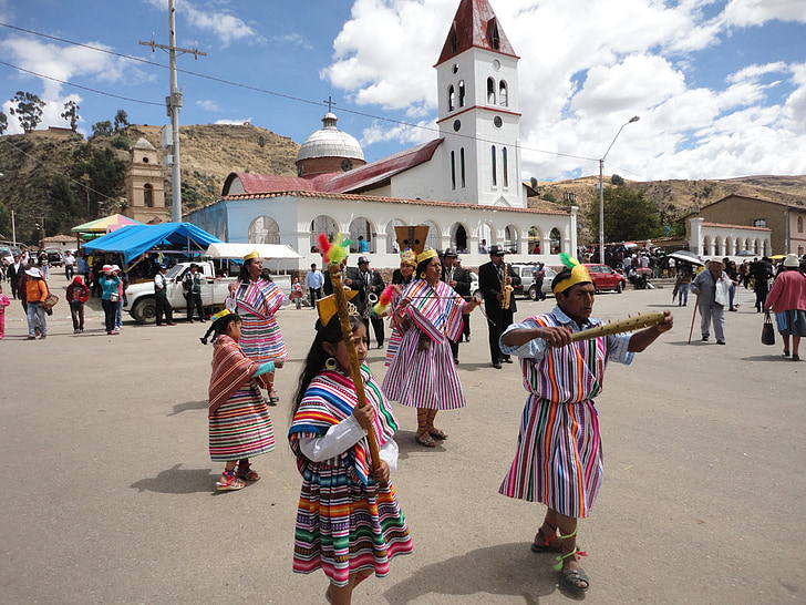 ples, tradicijo, po meri, perujski, Sierra, ulica, Peru