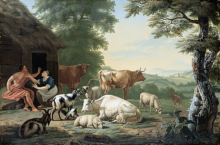 Arcadian, paysage, Berger, éleveurs, animaux, Jan, Van gool