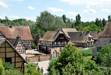 Alsace, ecomusée, museet landsbyen, elsace, landskapet, gamlebyen, landsbyen