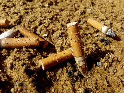 cigarettes, smoke, sand, unhealthy, smoking, addiction, habit