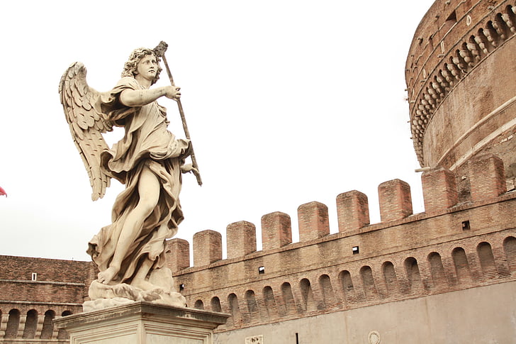 engel, Rome, brug, Kasteel sant'angelo, Bernini, standbeeld, het platform