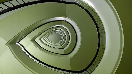 trappa, trappor, Escalier, grön, arkitektur, Turin, Italien