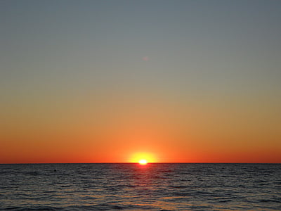zalazak sunca, abendstimmung, more, mediteranska, večernje nebo, vode, plaža