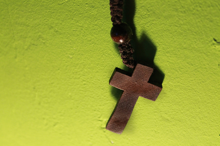 Creu, Creu de fusta, cadena de pregària, Rosari, cristianisme, fe
