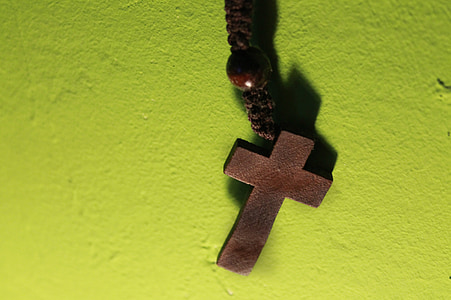 Croix, Croix en bois, chaîne de prière, Rosaire, christianisme, foi
