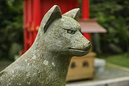 tượng đá, Fox, Miếu thờ