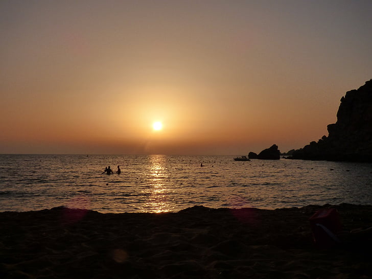 sunset, beach, tranquil, dusk, peaceful, island, outdoor