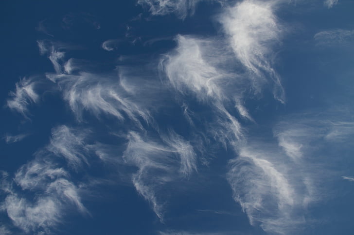 cirrus clouds, clouds, blue, sky, clear, sunny, beautiful