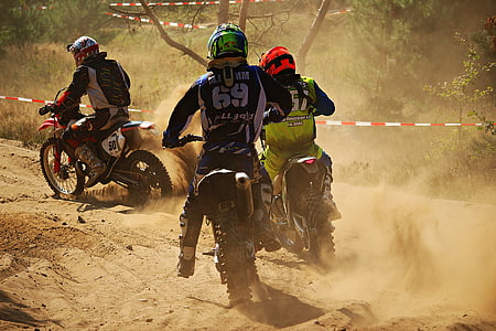 Motocross, Enduro, Sand, pöly, Motorsport, moottoripyörä, rajat