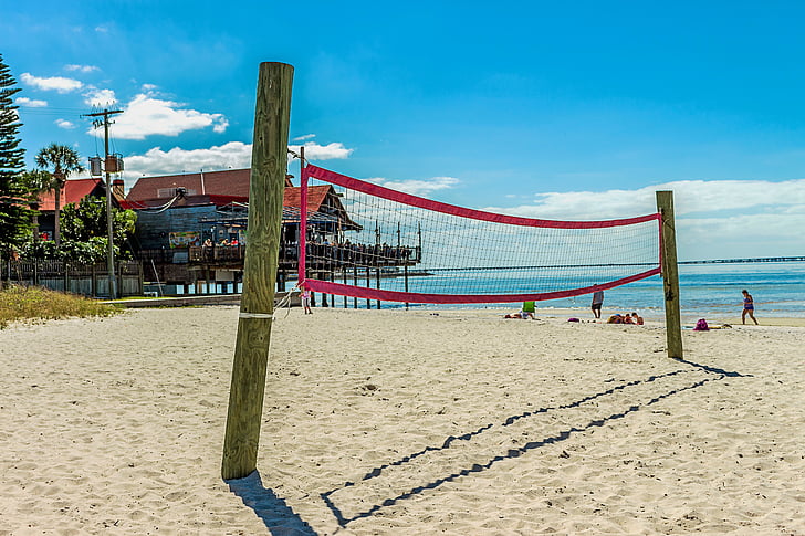 beach, beach volleyball, open air, recreation area, sunny, sandy beach, gulf of mexico