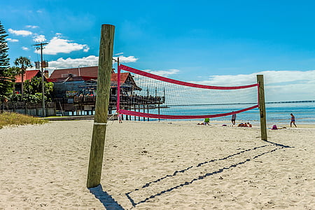 plage, Beach-volley, en plein air, aire de loisirs, ensoleillée, plage de sable fin, Golfe du Mexique