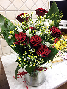 bunga, naik, Cinta, Salon Kecantikan, mawar merah, karangan bunga, dekorasi