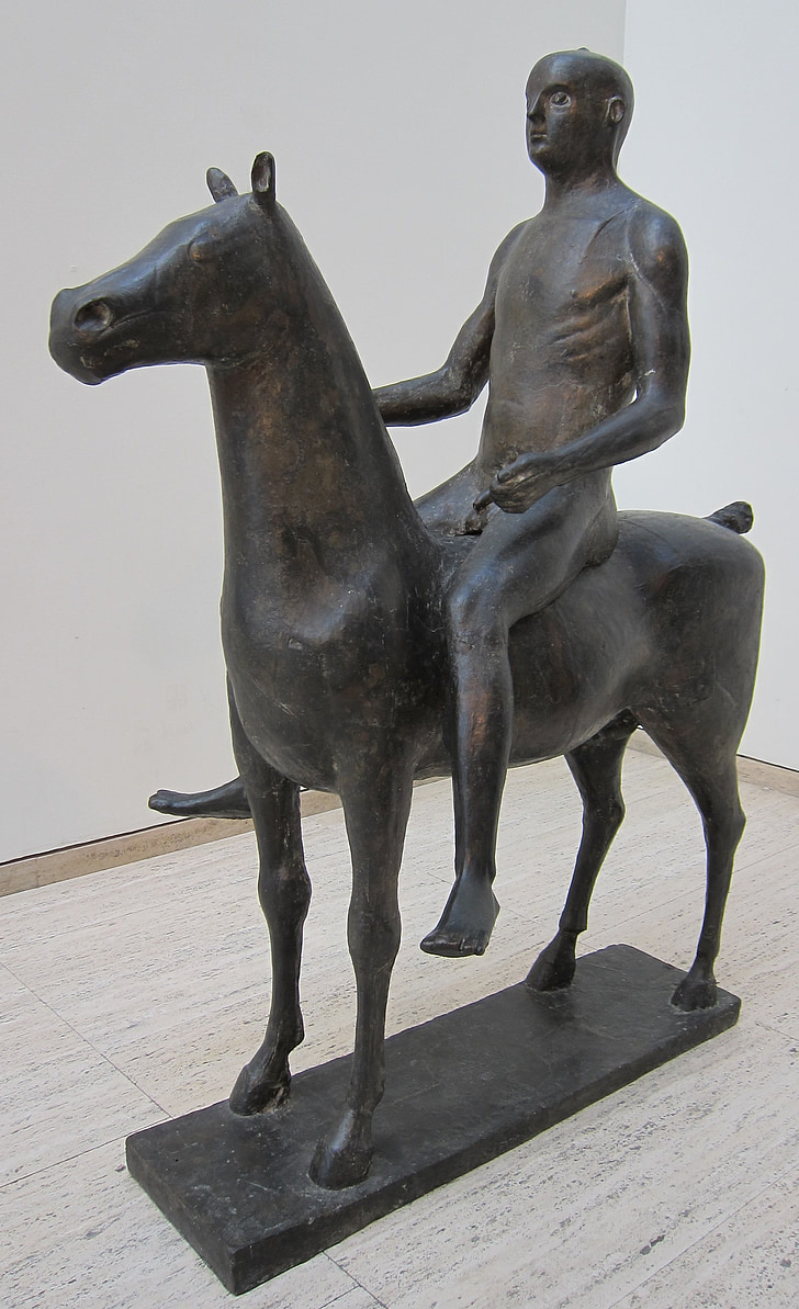 Skulptur, Fahrer, Bronze, Marino, Marini, Galerie, Neu