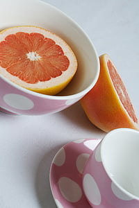 reggeli, grapefruit, rózsaszín, Ruby, piros, egészségügyi, egészséges