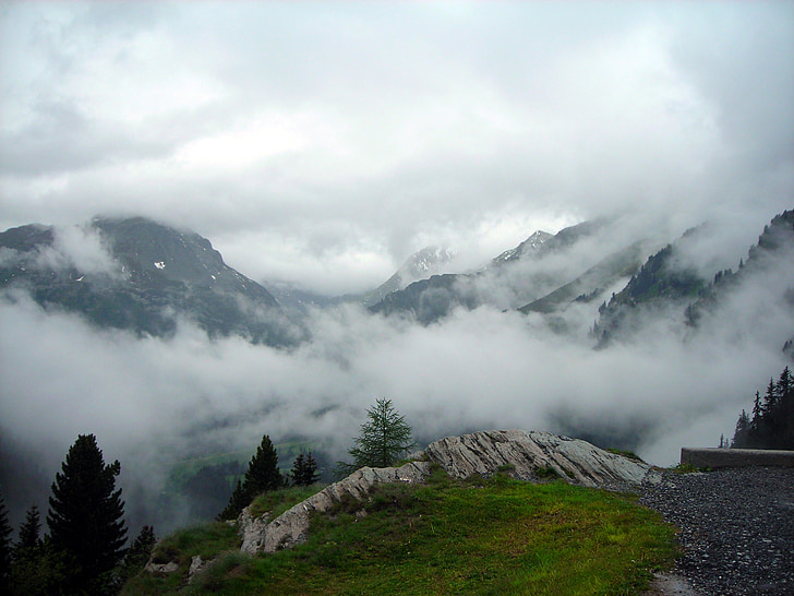 alpine, clouds, pass, italy, moloja, high, mountains