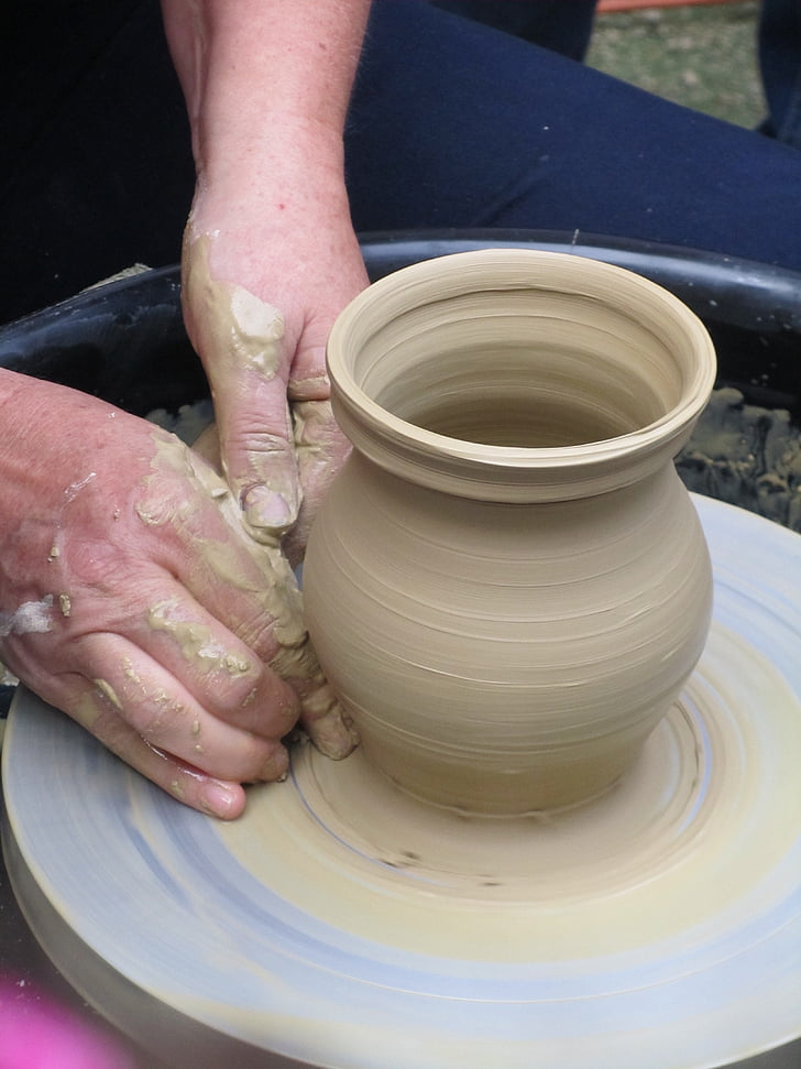 keramika, lončarskom kolu, zemljani lonac