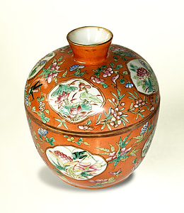 porcelaine, pot, Chine, orné, décoration, vaisselle, poterie
