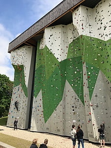 muro de escalada, al aire libre, subir, deportivo