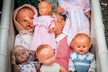 poupée, poussette de poupée, voiture d’enfant, jouets, enfant, bébé, mignon
