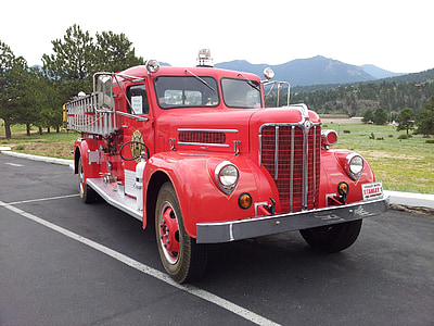 antyczne strażacki, Wóz strażacki, antyk, samochód ciężarowy, antyczne ogień aparat, Vintage strażacki, Vintage strażacki