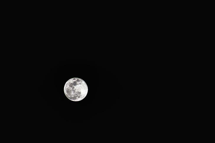 Zdjęcie, pełny, Księżyc, miejsce, noc, ciemne, astronomia