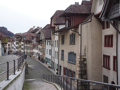Aarau, cidade, estrada, arquitetura, edifício, beco, Restaurante halde 20