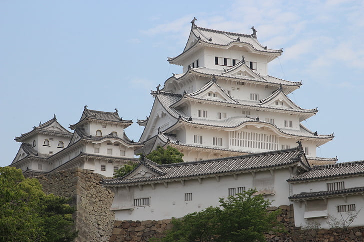 Himeji, slott, vit, arkitektur, Japan, japanska imperiet, historia