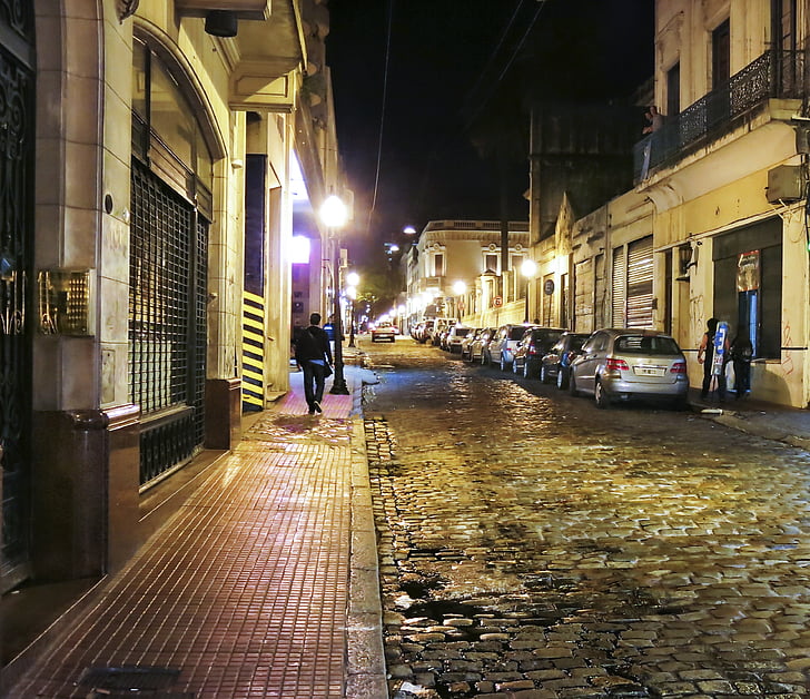 urbano, Argentina, visione notturna, Via, San telmo